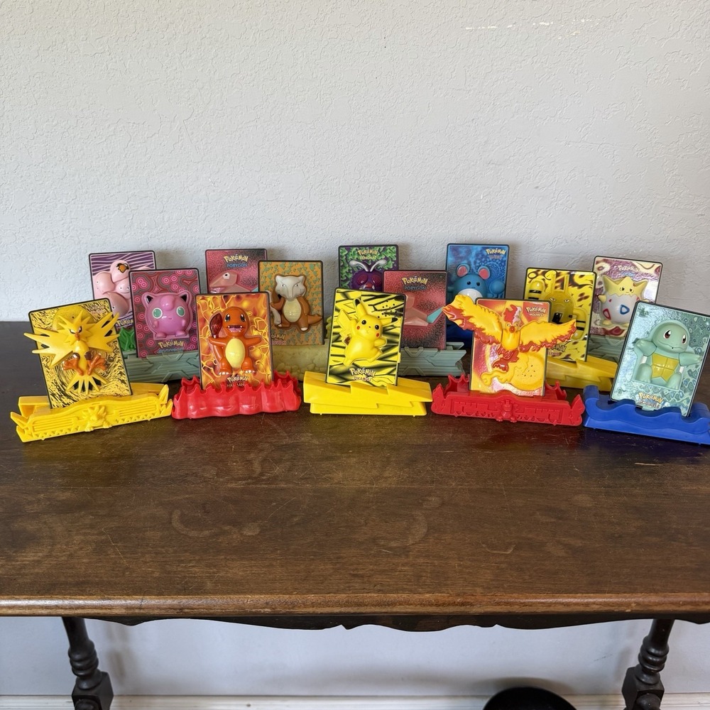 Burger King Pokemon Movie 2000 Power Cards/Stands Lot Of 14 Vintage Charizard